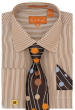 Karl Knox Men's French Cuff Shirt Set - Pinstripe