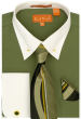 Karl Knox Men's French Cuff Shirt Set - White Collar