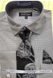 Avanti Uomo Men's French Cuff Dress Shirt Set - Micro Jacquard Pattern
