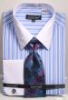 Avanti Uomo Men's French Cuff Shirt Set - Bold Double Stripe