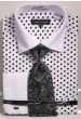 Avanti Uomo Men's Outlet 100% Cotton French Cuff Shirt Set - Polka Dots