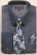 Avanti Uomo Men's French Cuff Shirt Set - Fashion Pinstripe