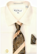 Karl Knox Men's French Cuff Fashion Shirt Set - Print and Stripe Tie