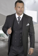 Statement Men's Outlet 100% Wool 3 Piece Suit - Two Tone Pinstripe