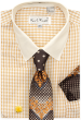 Karl Knox Men's French Cuff Shirt Set - Checkered Pattern