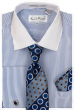 Karl Knox Men's French Cuff Shirt Set - Circle Patterns