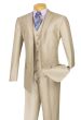 Vinci Men's 3 Piece Executive Outlet Suit - Soft Sharkskin