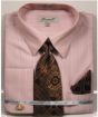 Fratello Men's French Cuff Dress Shirt Set - Tone on Tone Shirt