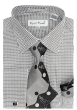 Karl Knox Men's French Cuff Shirt Set - Two Tone Wave