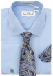 Karl Knox Men's French Cuff Shirt Set - Bold Jacquard