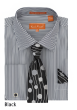 Karl Knox Men's French Cuff Shirt Set - Pinstripe