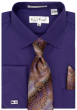 Karl Knox Men's French Cuff Fashion Shirt Set - Bold Jacquard Tie