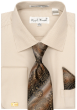 Karl Knox Men's French Cuff Fashion Shirt Set - Bold Jacquard Tie