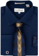 Karl Knox Men's French Cuff Fashion Shirt Set - Chainlink Tie