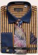 Avanti Uomo Men's French Cuff Dress Shirt Set - Striped Checker