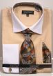 Avanti Uomo Men's French Cuff Dress Shirt Set - Herringbone