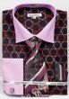 Black/Lilac Men's Shirts Spread Collar Dress Shirt