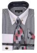 Avanti Uomo Men's French Cuff Dress Shirt Set - Triple Tone Print