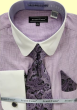 Avanti Uomo Men's Glen Check French Cuff Dress Shirt Set - Round Collar