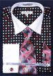 Daniel Ellissa Men's Outlet French Cuff Dress Shirt Set - Multi Polka Dot