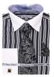 Daniel Ellissa Men's Outlet French Cuff Shirt Set - Twin Stripes