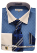 Daniel Ellissa Men's French Cuff Shirt Set - Light Checker Pattern