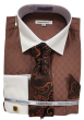 Daniel Ellissa Men's French Cuff Shirt Set - Light Checker Pattern