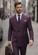 Plum Pinstripe Suit Mens Fashion Suits