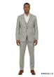 Beige Suit Men's Slim Fit Suits Windowpane Plaid