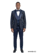 Navy Suit Mens Velvet Jacket Double Breasted Vest