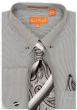 Karl Knox Men's French Cuff Collar Bar Shirt Set - Stripe Pattern