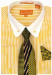 Karl Knox Men's French Cuff Shirt Set - Stripe Pattern