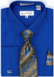 Karl Knox Men's French Cuff Fashion Shirt Set - Bold Jacquard Tie