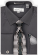 Karl Knox Men's French Cuff Fashion Shirt Set - Chainlink Tie
