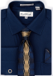 Karl Knox Men's French Cuff Fashion Shirt Set - Chainlink Tie