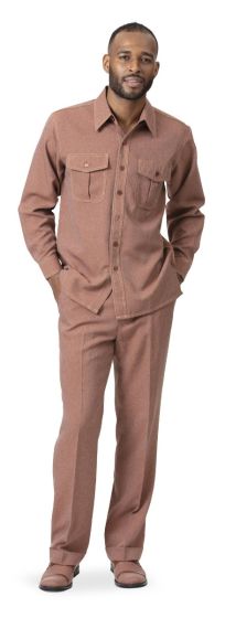 Montique Men's 2 Piece Long Sleeve Walking Suit - Light Accents