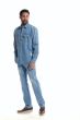 Stacy Adams Men's 2 Piece Long Sleeve Denim Walking Suit - Faux Rips