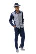 CCO Men's Long Sleeve 2 Piece Walking Suit - Textured Stripes