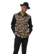 Montique Men's 2 Piece Long Sleeve Walking Suit - Gold Swirls