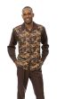Montique Men's 2 Piece Long Sleeve Walking Suit - Gold Swirls