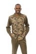 Montique Men's 2 Piece Long Sleeve Walking Suit - Gold Swirls