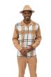 Camel Windowpane Men's Long Sleeve Walking Suit