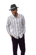 Black Stripe Shirt Men's Long Sleeve Walking Suit