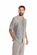 Silversilk Men's 2 Piece Short Sleeve Walking Suit - Triangle Gradient