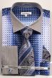 Daniel Ellissa Men's French Cuff Shirt Set - Varied Bold Pattern