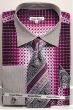 Daniel Ellissa Men's French Cuff Shirt Set - Varied Bold Pattern