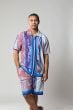 Stacy Adams Men's 2 Piece Short Set Walking Suit - Geometric Stripe Pattern