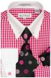Karl Knox Men's French Cuff Shirt Set - Bullseye Polka Dot