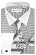 Karl Knox Men's French Cuff Shirt Set - Light Checker