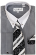 Karl Knox Men's French Cuff Shirt Set - Patterned Stripes